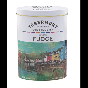 Tobermory Handmade whisky fudge in blik 250 gr